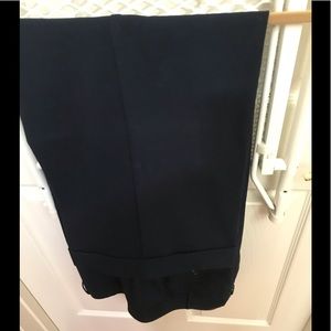 Women’s wide leg , navy dress trousers w cuff.